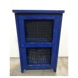 Blue wood primitive cabinet