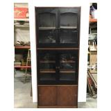 Two toned wood display cabinet