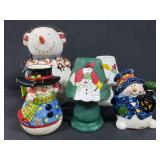 Snowman candleholders