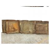 Six antique metal ceiling tiles