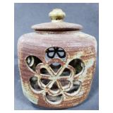 Rustic ceramic candleholder