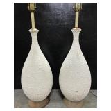 Large MCM glass lamp pair