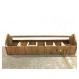 Large compartmentalized wood tool box
