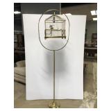 Vintage brass Gesch birdcage on stand
