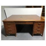 Huge wood dual double sided desk
