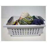 Box of knitting yarn