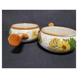 Handpainted large soups crocks