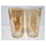 Vintage glass honeycomb cup pair