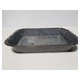 Vintage graniteware enamel cake pan