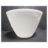 Milk glass cattail bowl