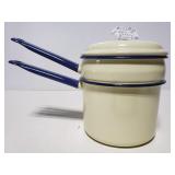 Vintage enamalware double boiler pot