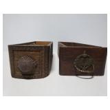 2 old sewing machine drawer w/ brass pulls