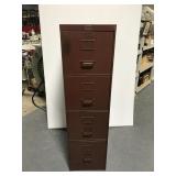 Vintage brown industrial Allsteel file cabinet