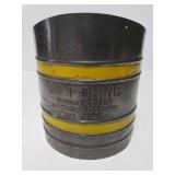 Vintage metal Sift-Chine sifter w/ yellow bands