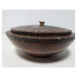 Small wood carved trinket box