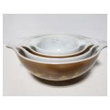 Vintage Pyrex Eagle Harvest nesting bowl set