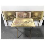 Vintage landscape scene TV trays