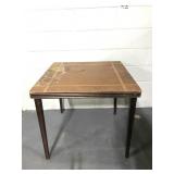 Wood folding card table