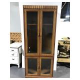 Tall wood & glass front cabinet