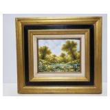 Signed and framed painting on plastic