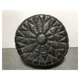 Old Italian leather pouf