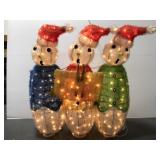 Animated light up soft tinsel caroling snowmen