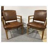 Vintage upholstered leather chairs