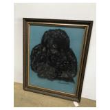 Vintage framed original poodle art