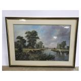 Large framed Don Vaughan Bend in River art print