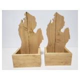 Small wood Michigan planters