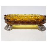 Vintage amber glass soap dish
