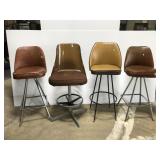Set of 4 retro vintage brown barstools