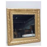 Square beveled edge mirror in gold toned frame