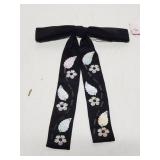 Vintage black bowtie with mother of pearl accents