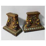 Chalkware bookends pair