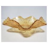 Carnival glass ruffle bowl