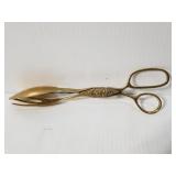 Vintage gold-toned salad tongs