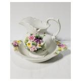 Vintage Lefton China pitcher & bowl