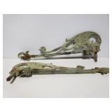Antique cast iron curtain hangers