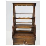 Vintage wood spice rack with shelf