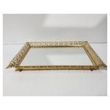 Rectangle tabletop mirror tray