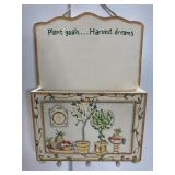 Hanging wooden plant goals key holder