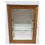 Wood display cabinet with lock and key