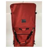 Red hanging travel clothing bag