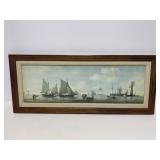 Framed nautical ship art