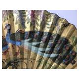 Vintage Chinese peacock large wall fan