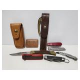 Pocket knife and leather sheath collection