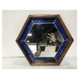 Vintage stained glass wall mirror