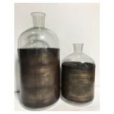 Large copper & glass Favon Maitre wine jugs