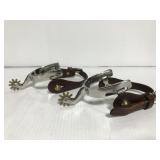 Horse riding cowboy spurs w/ leather straps